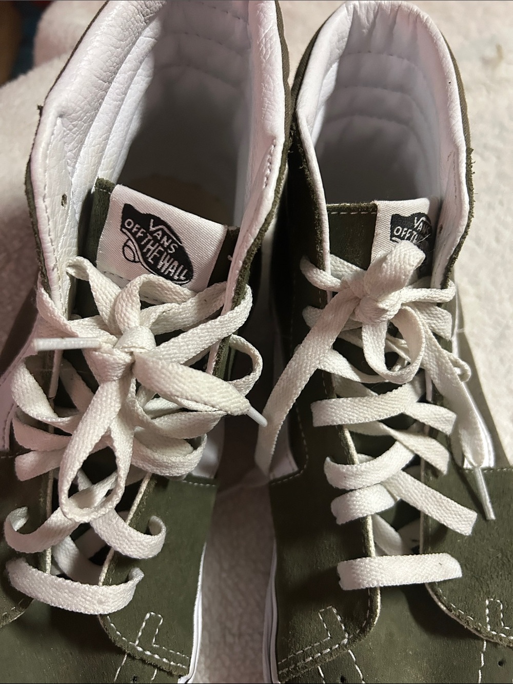 Vans Olive Green and White Sk8-Hi Sneakers - Picture 7 of 8